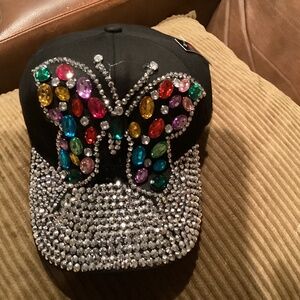 Rhinestone Baseball Cap for Women and Girls, Buckle Closure, Multi Colored